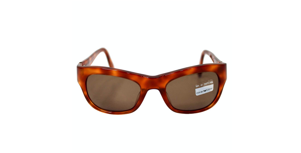 Emporio Armani Brown Tortoise Acetate Wayfarer Sunglasses circa 1990s
