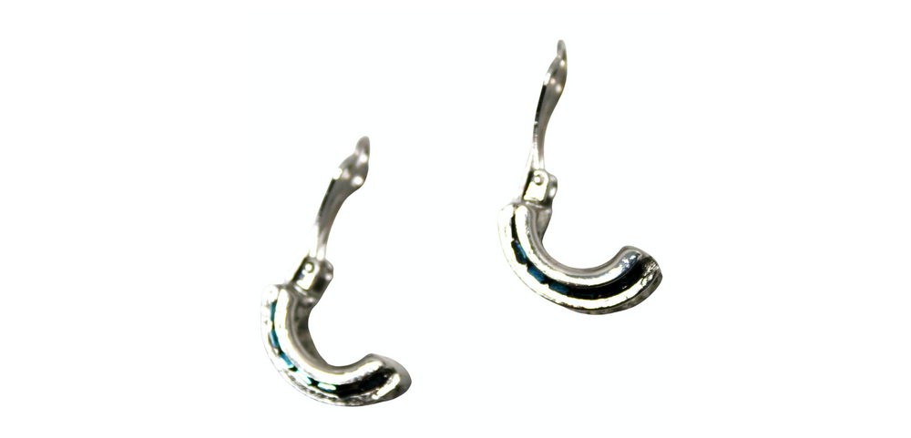 Tiffany Inspired Costume Sapphire Hoop Clip-On Earrings circa 1970s