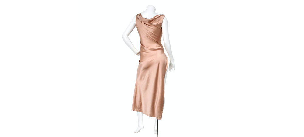 Mother Of All Pale Pink Venus Cowl Neck High-Slit Sleeveless Dress