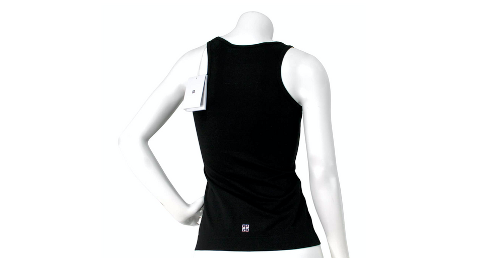 Givenchy Black Logo Print Cotton Tank Top