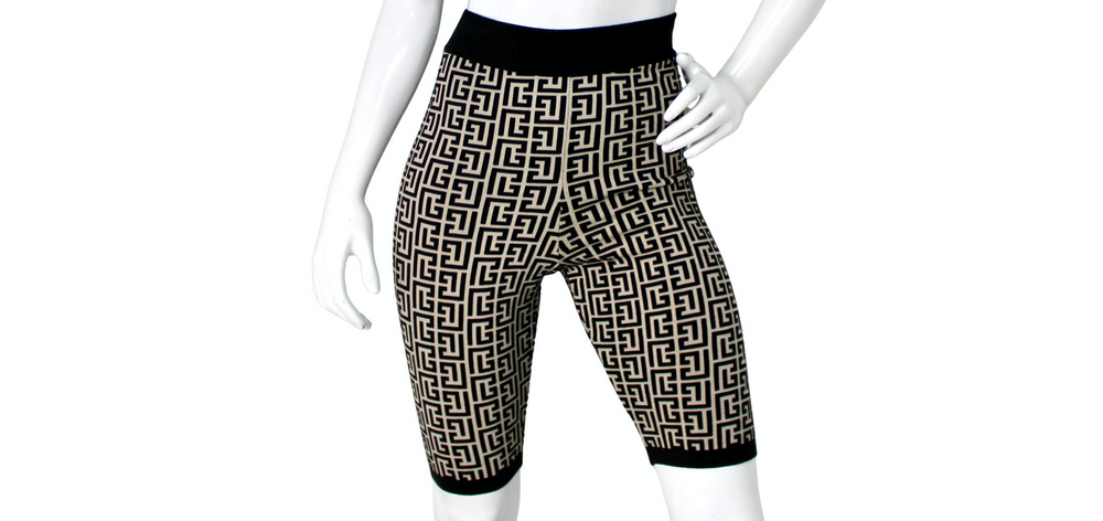 Balmain Jacquard Knit Monogram Bike Shorts