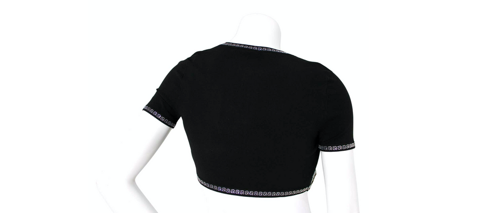Alexander Wang Rhinestone Logo Trim Cropped Cardigan
