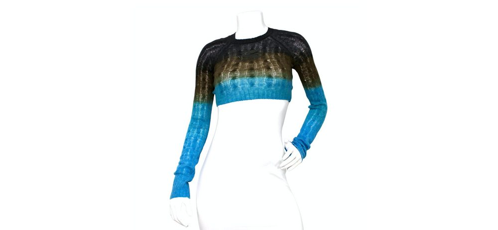 Etro Wool Multicolor Ombre Cropped Sweater