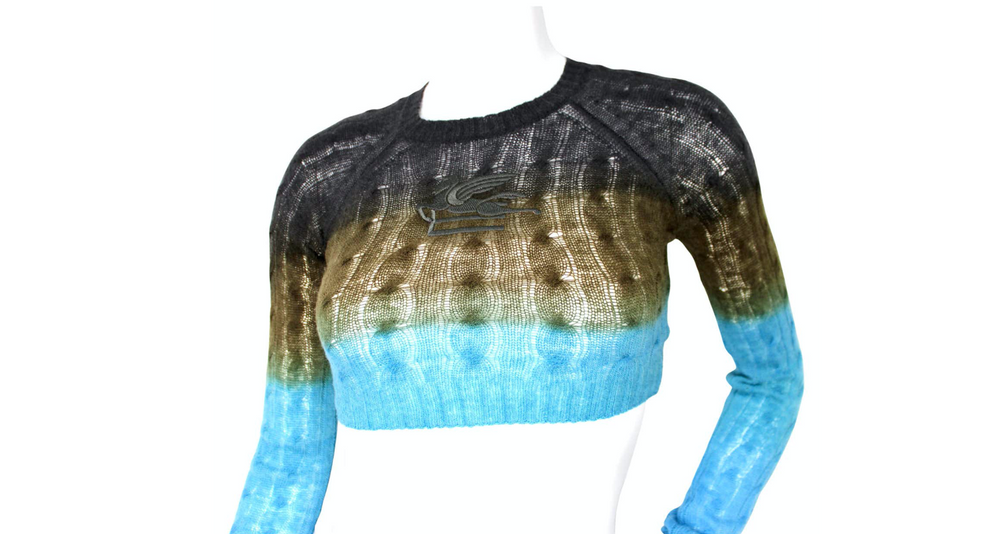 Etro Wool Multicolor Ombre Cropped Sweater
