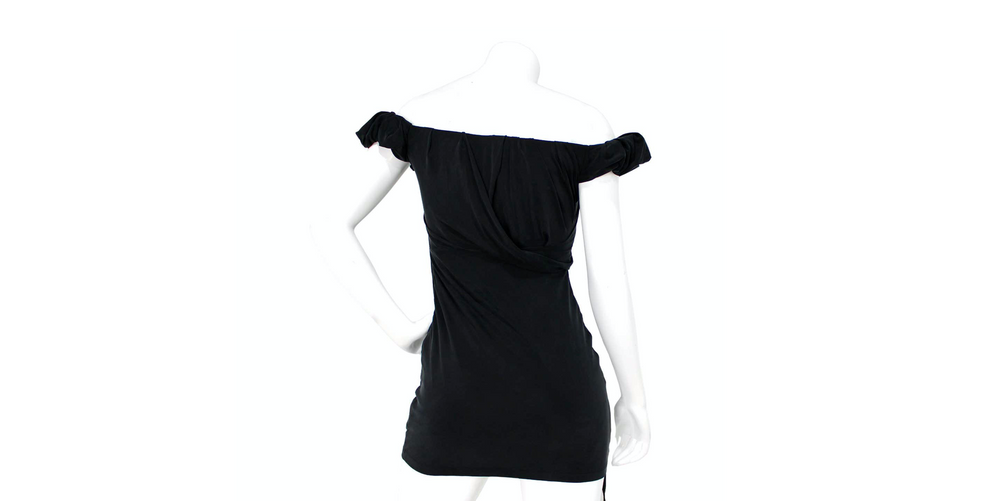 Jacquemus Black La Robe Ciceri Draped Off-The-Shoulder Mini Dress