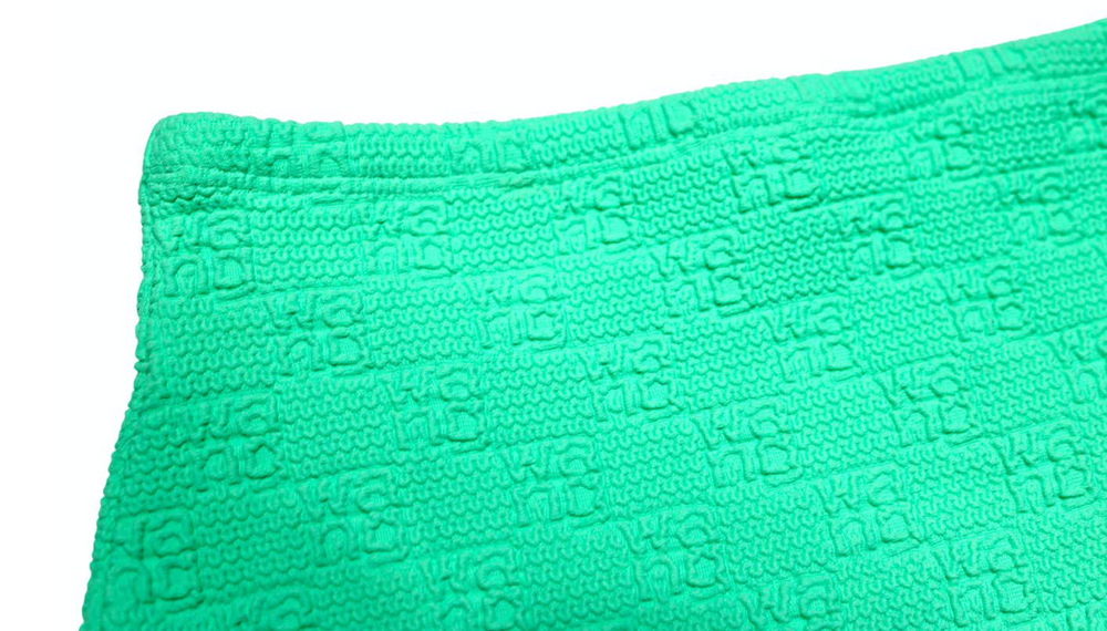 Alexander Wang Neon Green Logo Embossed Micro Skort
