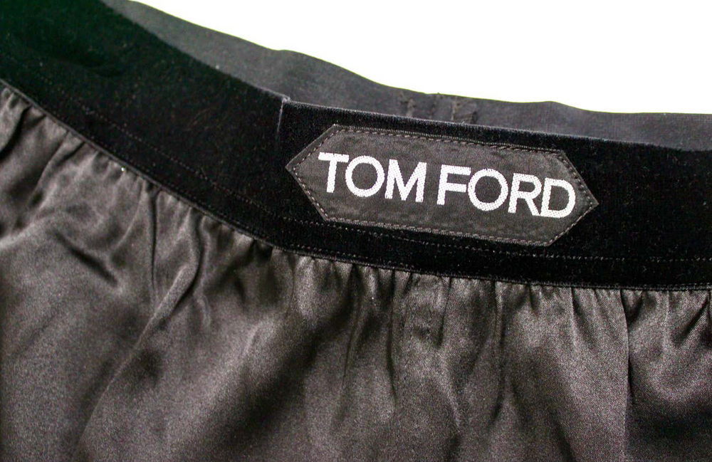 Tom Ford Black Silk Satin Boxer Shorts