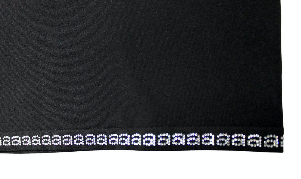 Alexander Wang Black Rhinestone Logo Trim Mini Pencil Skirt