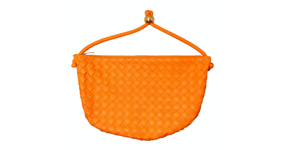 BOTTEGA VENETA ナイロンプリントバッグ　オレンジ Bottega Veneta Orange Intrecciato Turn Pouch Hobo Shoulder Bag