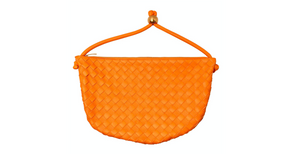 Bottega Veneta Orange Intrecciato Turn Pouch Hobo Shoulder Bag