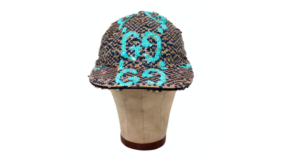 Authentic Gucci Sequin 2019 Runway Baseball Cap Size Medium GUCCI GG pattern Cap Baseball Cap GG Metallic silver and  main image 4