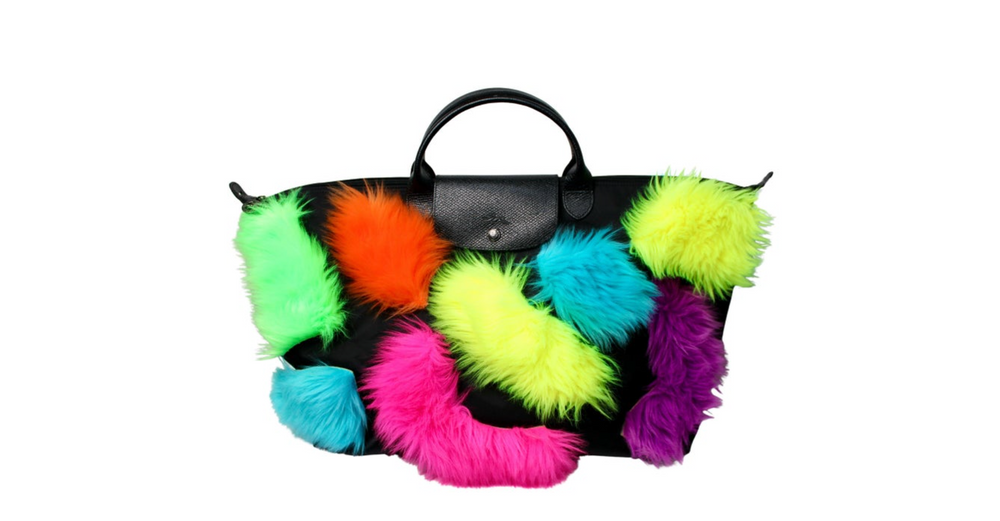 Jeremy Scott x Longchamp Neon Faux Fur Tote Bag – Vintage by Misty