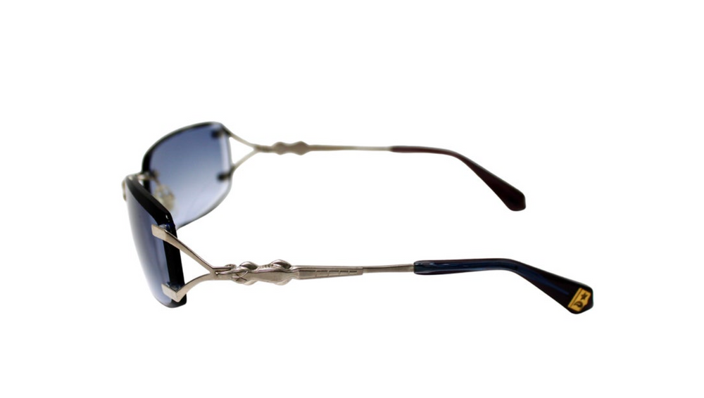 Kieselstein-Cord Blue Tinted Frameless Lens Sunglasses circa Y2K