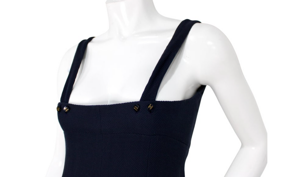 chanel navy blue dress Chanel vintage 1988 pleated navy blue silk dress M For Sale at 1stDibs