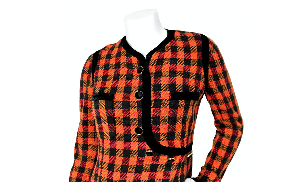 chanel orange plain vintage cotton dress Black & Plaid Tweed & Velvet Long-Sleeve circa 198 – by Misty Music Festival Chic Z Supply Light Blue Size:32H it offers an easy