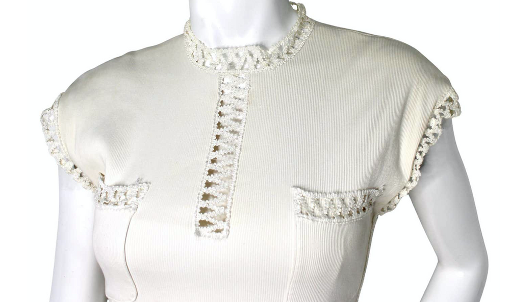 chanel cream dress Chanel Cream Tweed Sleeveless Dress Size 34 07C