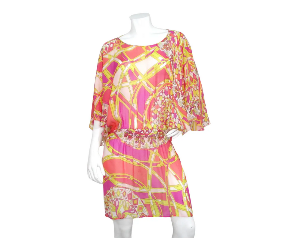 pucci sheer dress Emilio Pucci Earth Tones Sheer Mesh Maxi Dress
