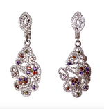 1990s Multicolor Crystal Openwork Dangle Earrings