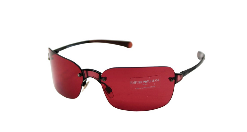 Emporio Armani Red Rimless Shield Sunglasses circa Y2K – Vintage