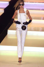 Chanel 2001 Runway Tweed Overall Jumpsuit