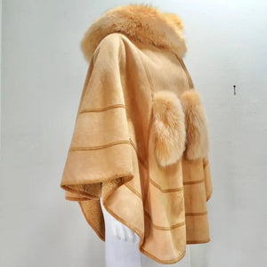 Vintage Peach Fur Poncho