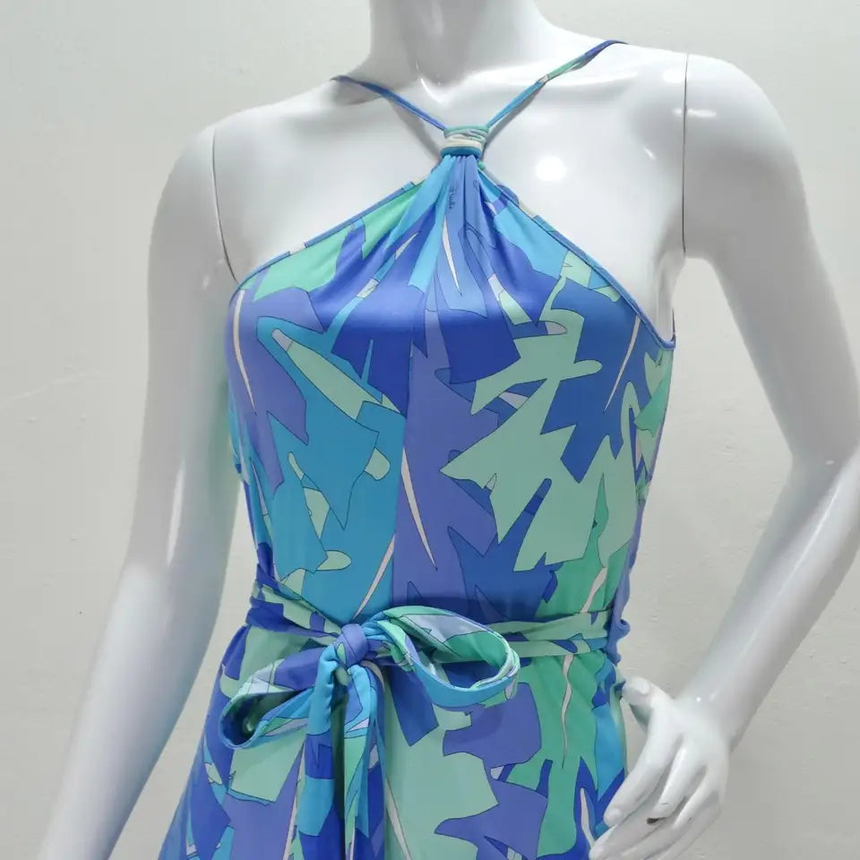 1990s Emilio Pucci Halter Wrap Dress