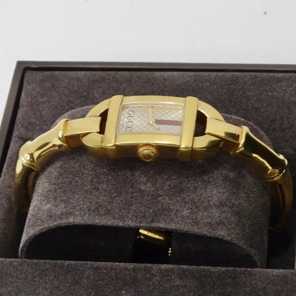 Gucci 6800 Yellow Gold Tone Bamboo Watch