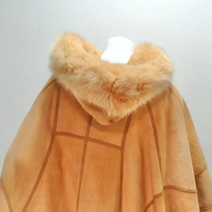 Vintage Peach Fur Poncho