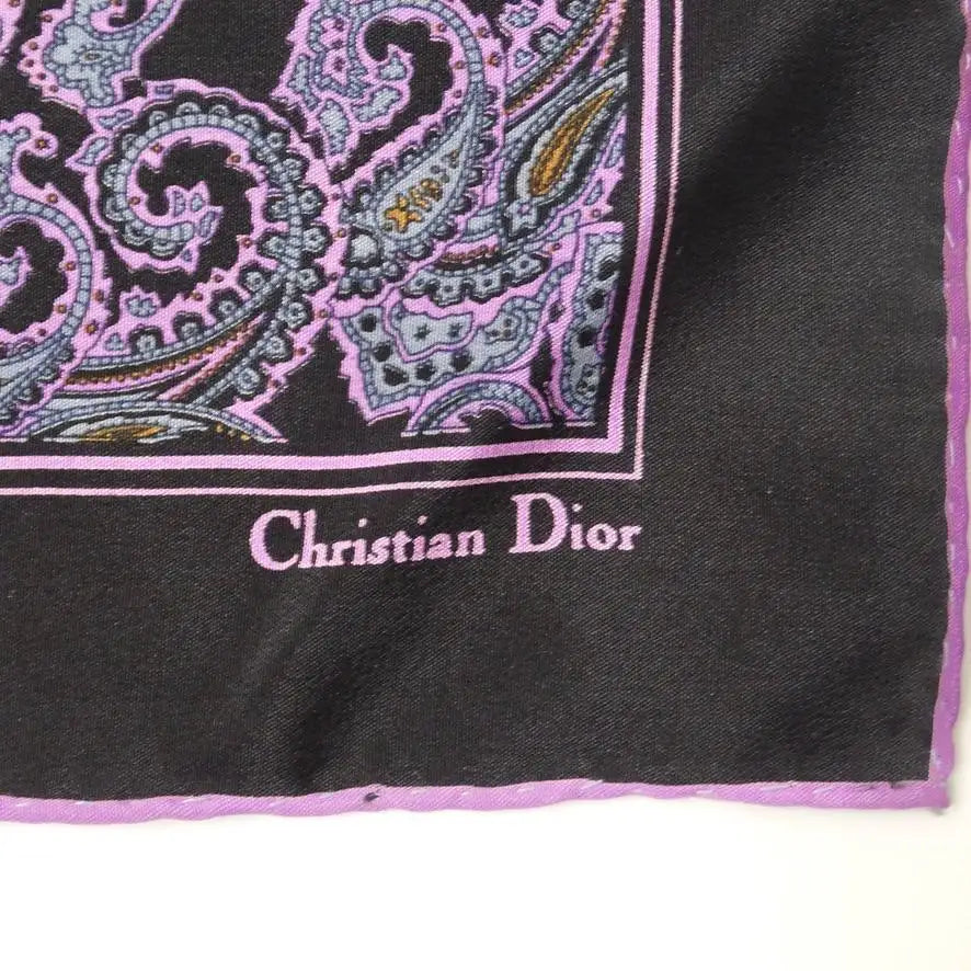 Christian Dior Vintage Purple Paisley Scarf
