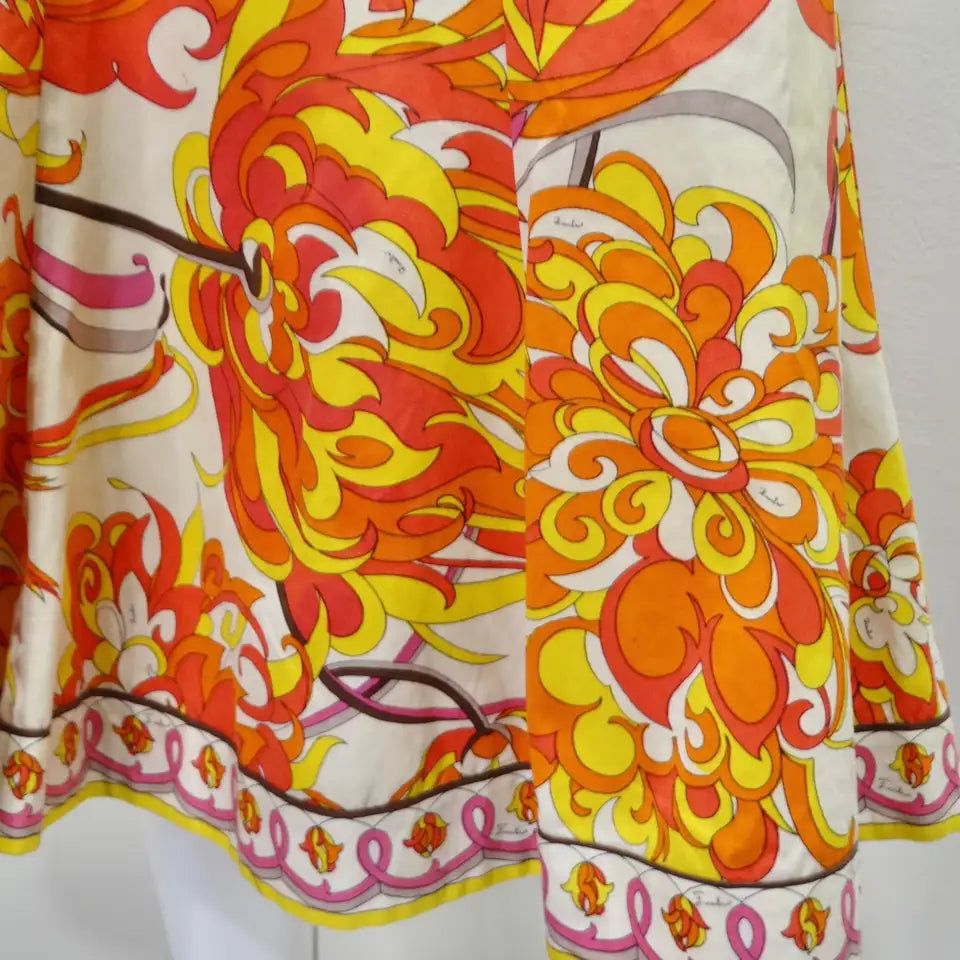 EMILIO PUCCI 1960s Orange Silk Abstract Florentine Pallazzo Print – The  Paper Bag Princess Vintage