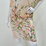 Mascara 1990s Asymmetric Draped Cherry Blossom Dress