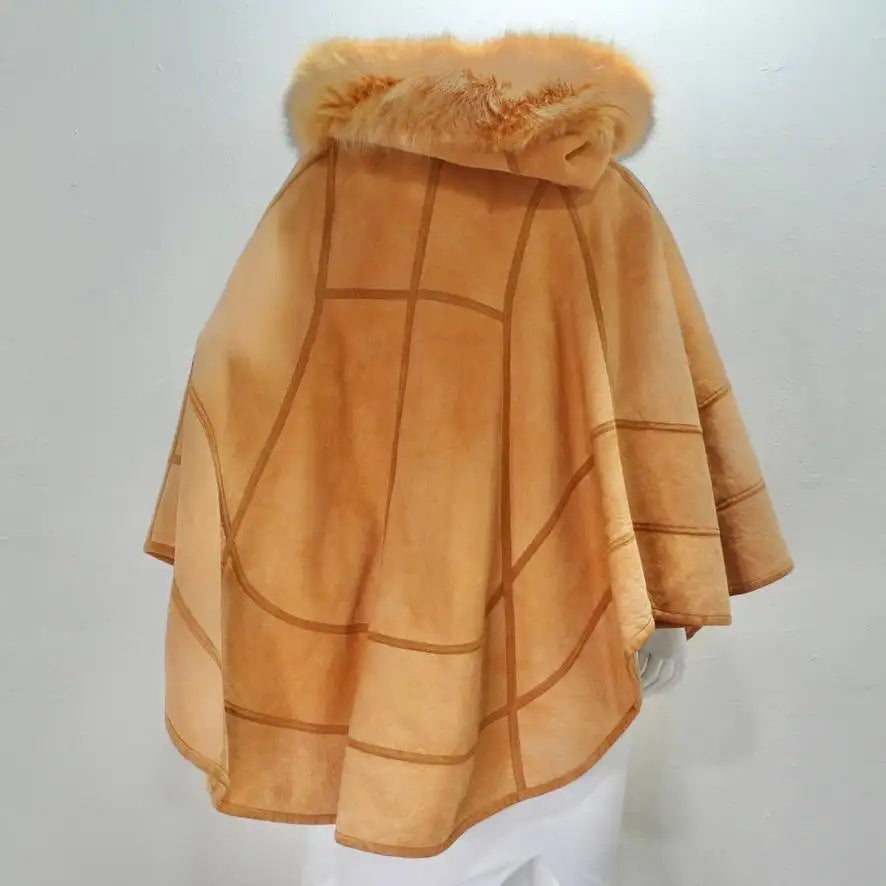 Vintage Peach Fur Poncho