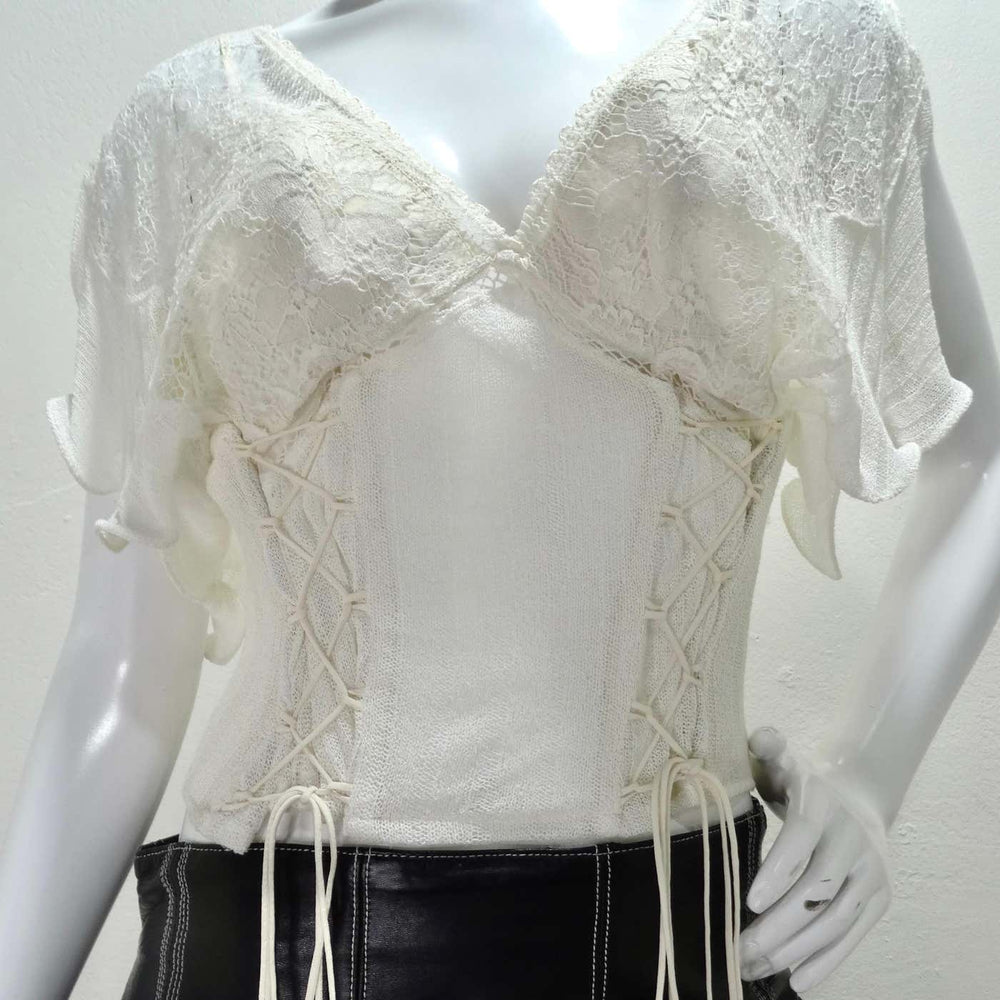 La Perla Rib Knit Lace Up Bustier Top – Vintage by Misty