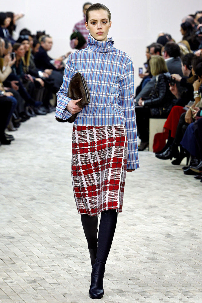 Phoebe Philo for Celine 2013 Runway Tartan Wrap Style A-Line Skirt