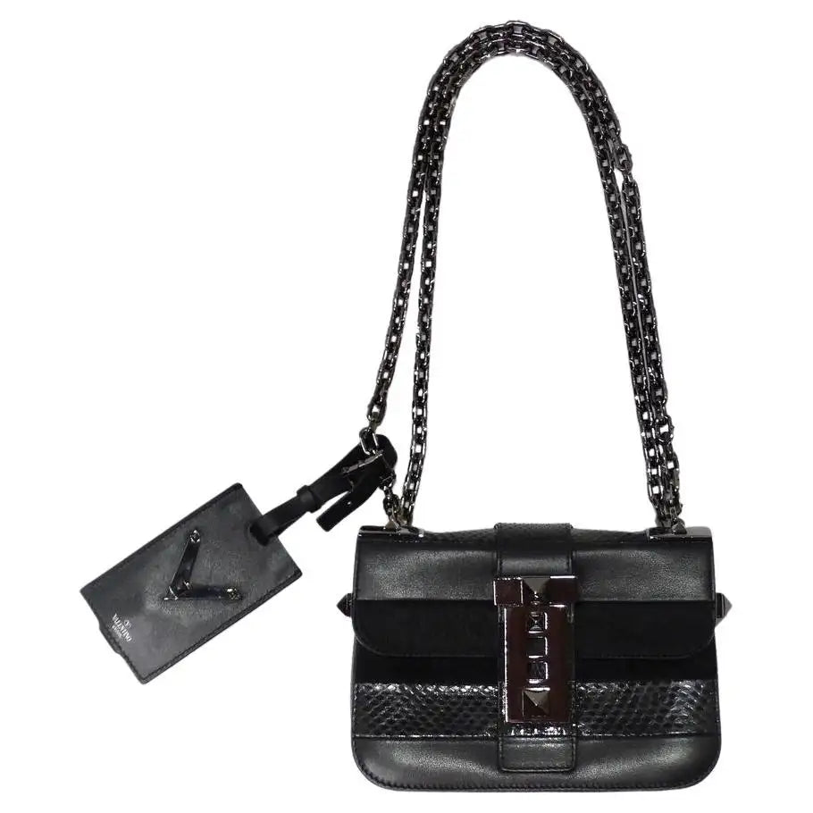 Shop Valentino Garavani Small Rockstud Leather Crossbody Bag