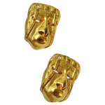 18K Gold Face Motif Stud Earrings