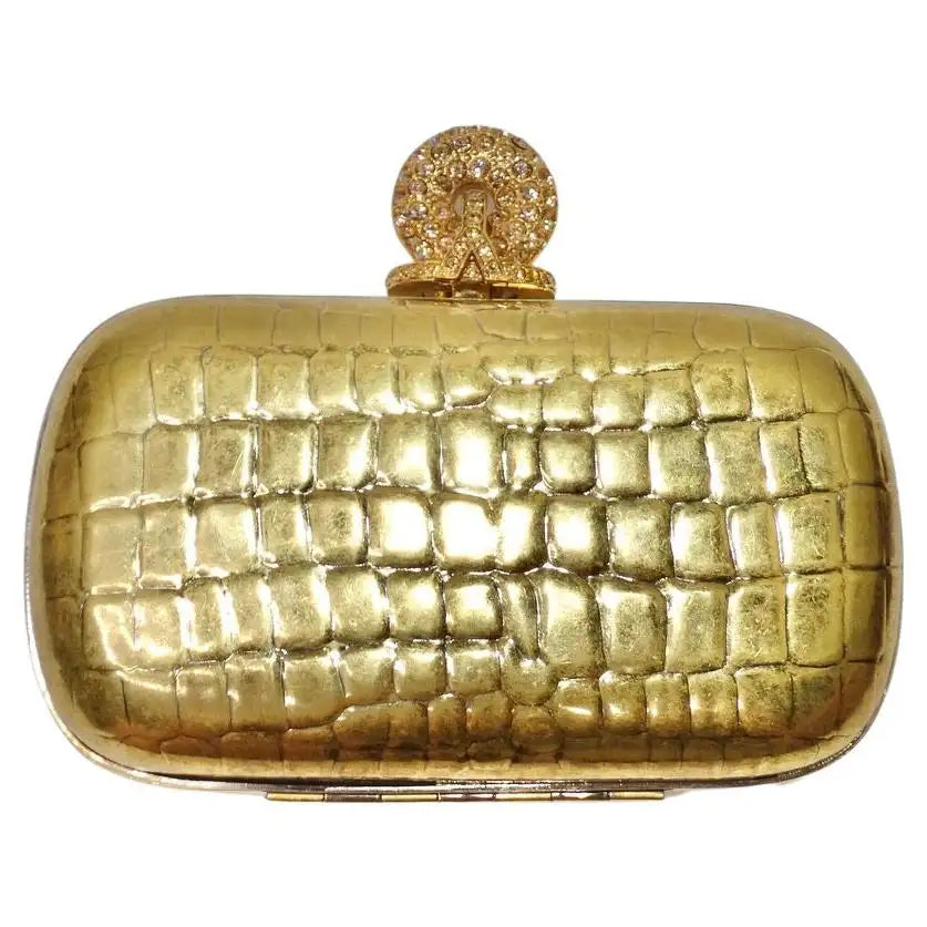 Tom Ford Gold Metallic Clutch Shoulder Bag