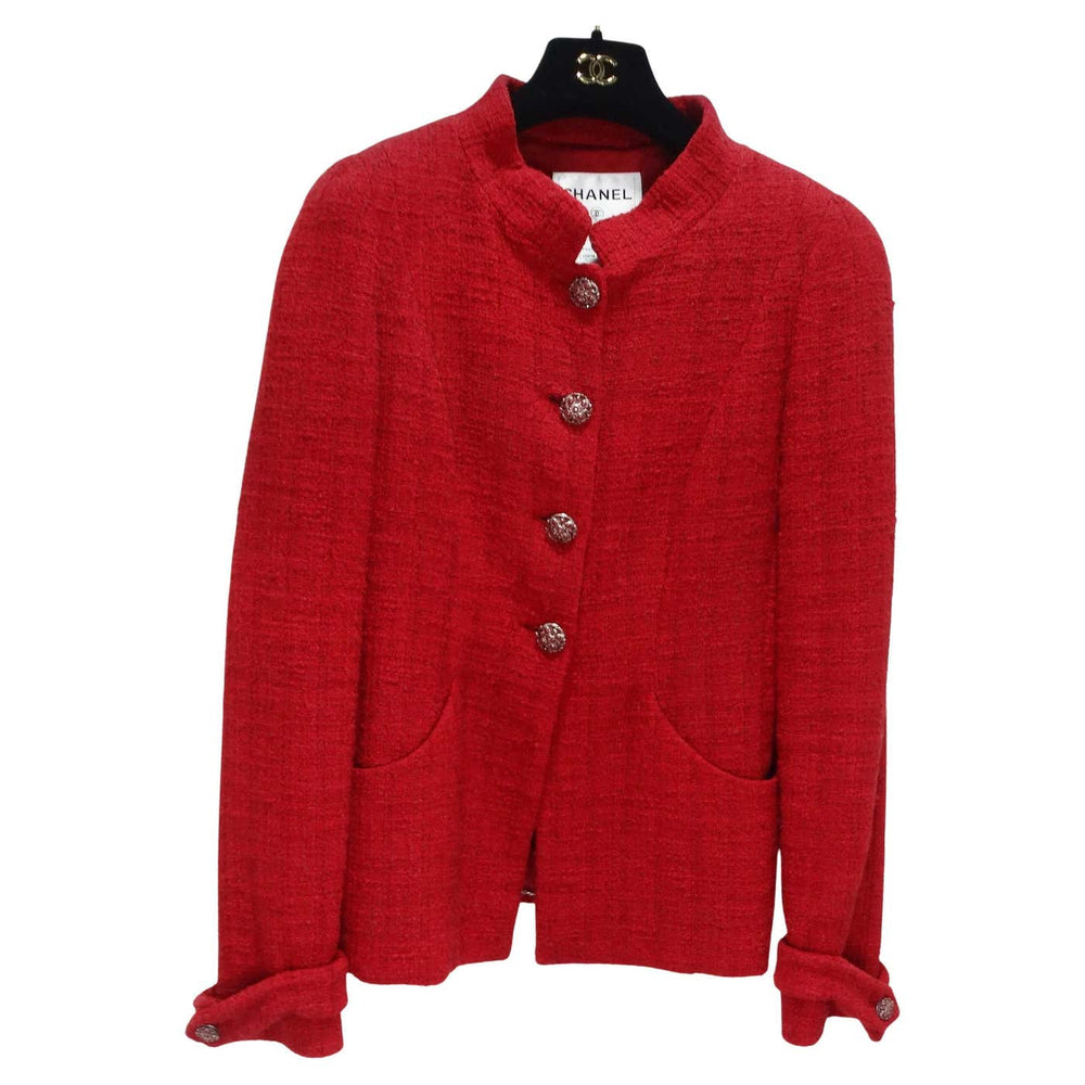 Chanel Métiers d'Art Red Tweed Jacket Blazer