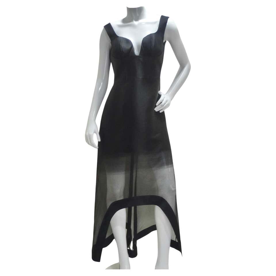 Alexander McQueen Fall 2020 Sheer Gradient Black Maxi Dress
