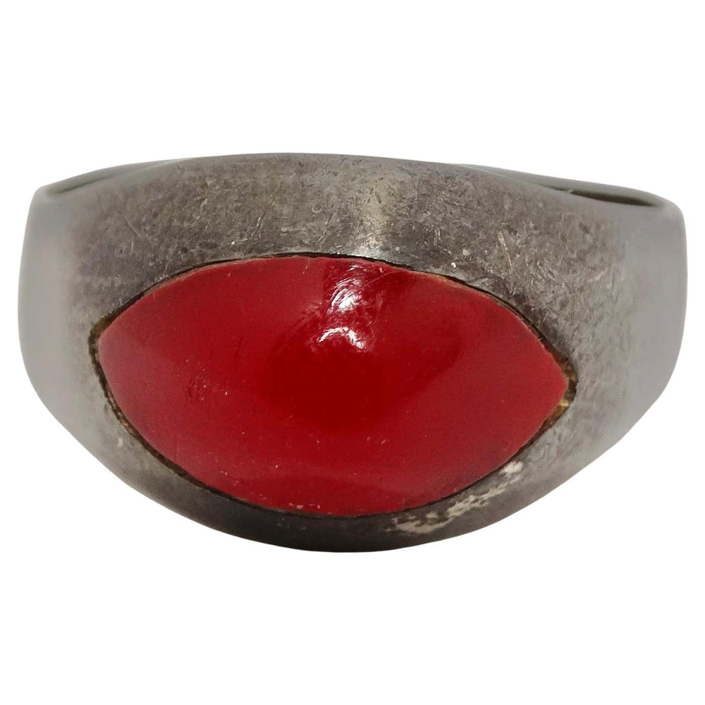 1950s Silver Synthetic Ruby Ring