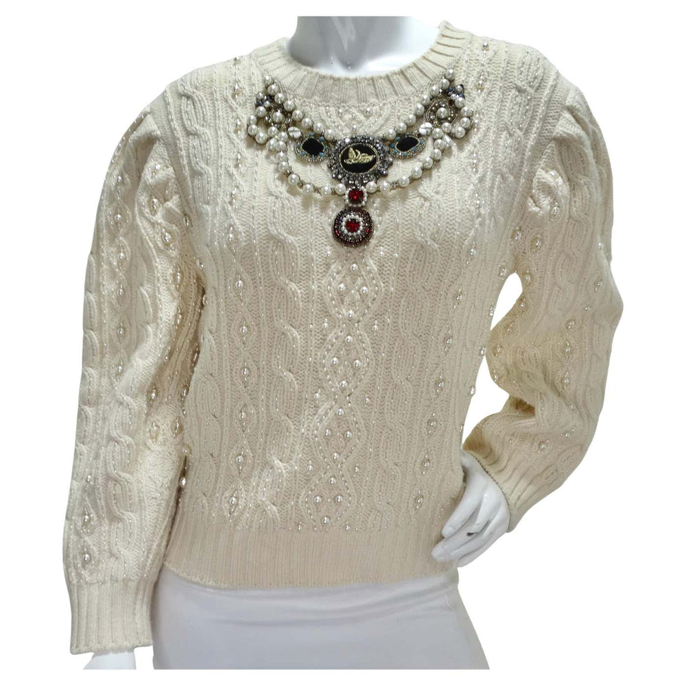Cable knit sweater - Creamy White