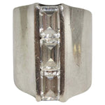 1960 Pure Silver Synthetic Diamond Cocktail Ring