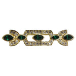 1980s 18K Gold Plated Synthetic Emerald Brooch