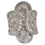 1980s Swarovski Crystal Silver Cocktail Ring
