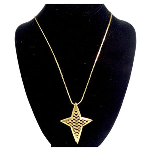 Trifari Gold Tone Star Pendent Necklace