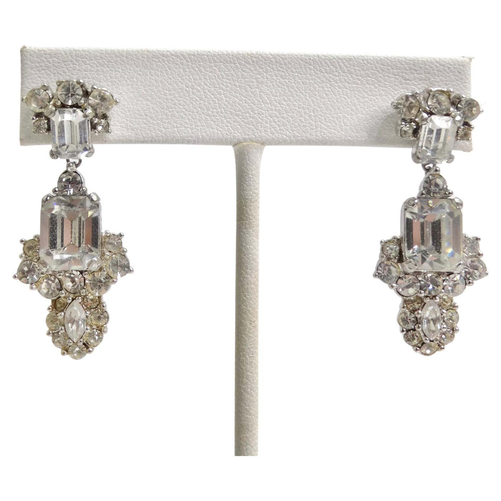 Art Deco 1940s Rhinestone Earrings