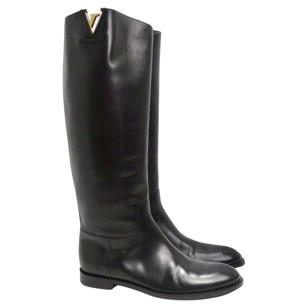 Louis Vuitton Heritage Black Leather Riding Boots – Vintage by Misty