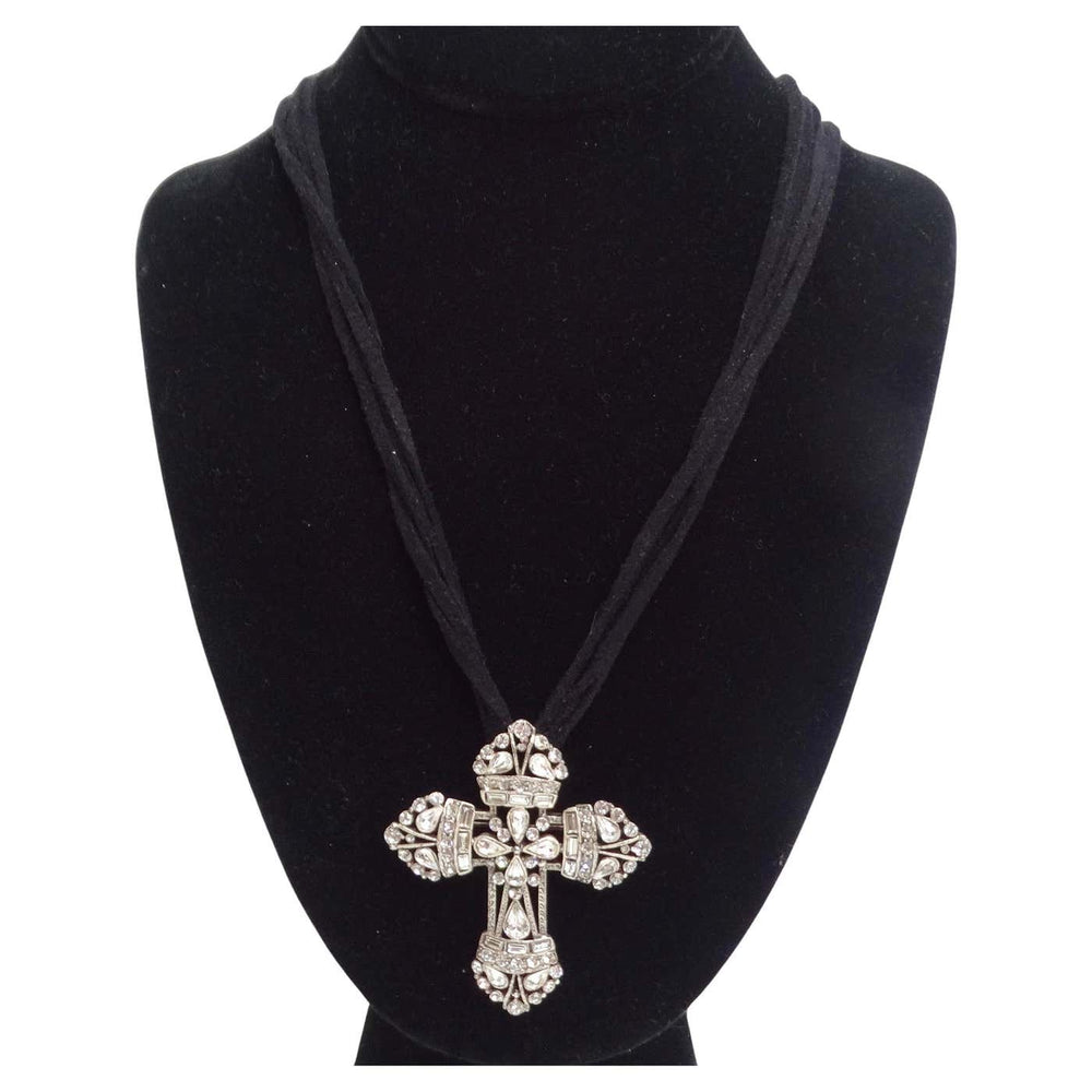1990s Cross Pendent Adjustable Chord Necklace