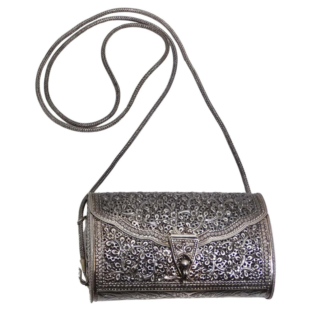 Sterling Silver 925 Vintage Handmade Filigree Floral Small Clutch Bag Purse  133g | eBay