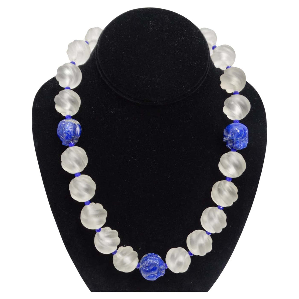 Lapis Lazuli Crystal 14K Gold Beaded Necklace